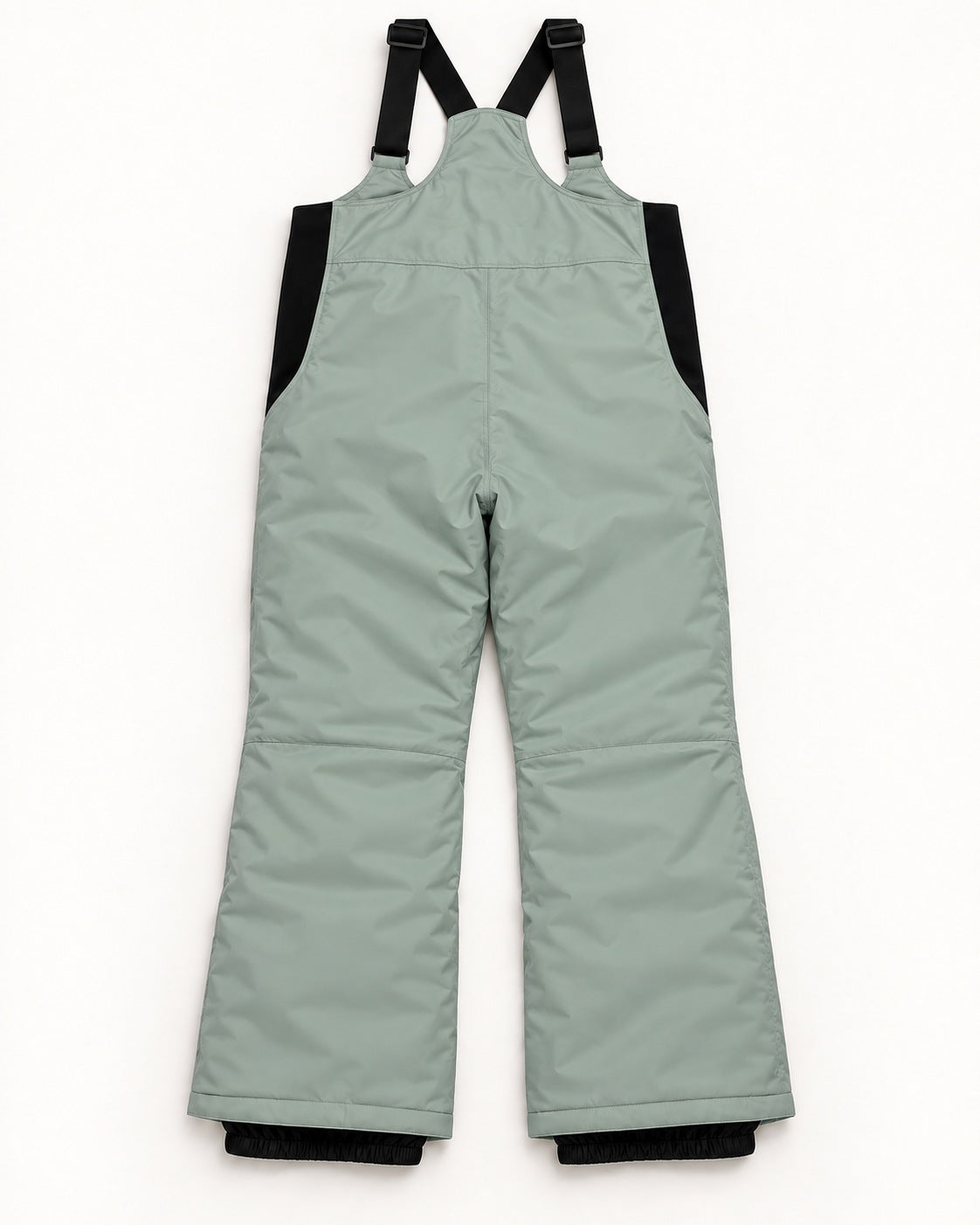 Green Lily women's plus size Vertex snow bib overalls, sizes 1X to 6X, flat lay, back