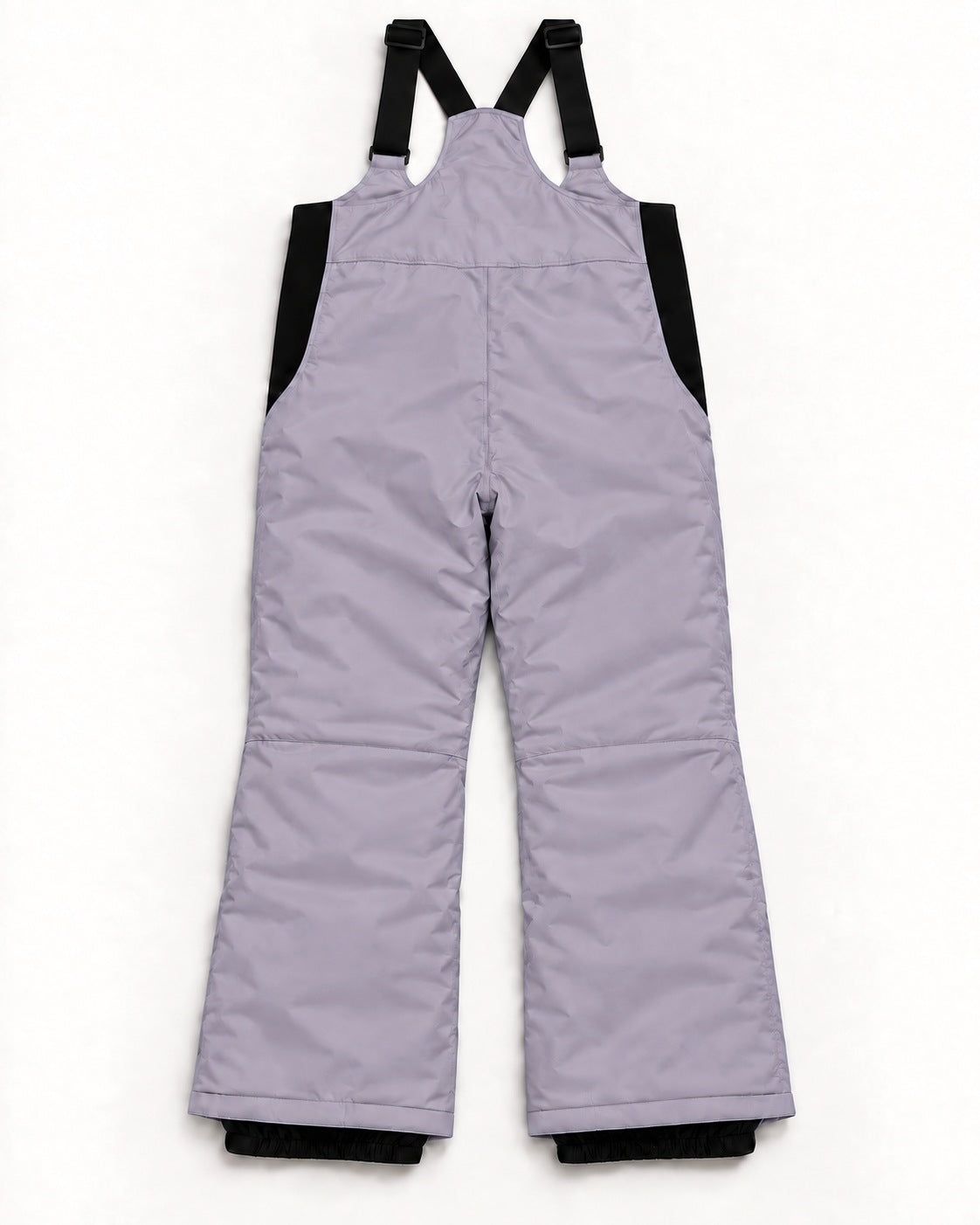 Lavender women's plus size Vertex snow bib overalls, sizes 1X to 6X, flat lay, back