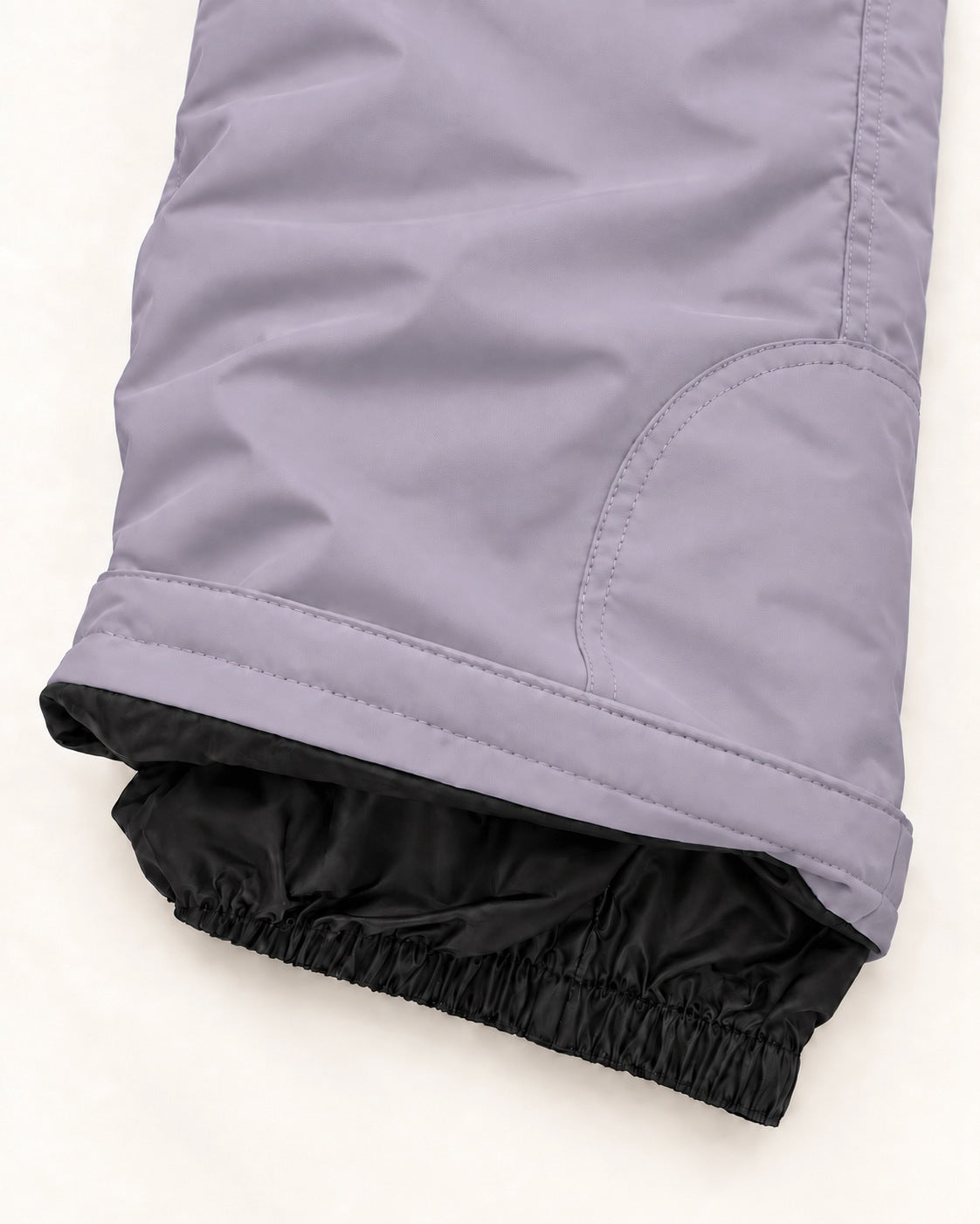 Lavender women's plus size Vertex snow bib overalls, sizes 1X to 6X, inner leg scuff guard and elastic snow gaiter detail