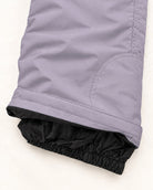 Lavender women's plus size Vertex snow bib overalls, sizes 1X to 6X, inner leg scuff guard and elastic snow gaiter detail