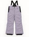 Lavender women's plus size Vertex snow bib overalls, sizes 1X to 6X, flat lay, front