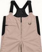 Pink Blush women's plus size Vertex snow bib overalls, sizes 1X to 6X, chest zip pocket, D-ring and black stretch side panel detail