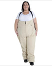Beige insulated bib overalls from Snow Country Outerwear Women’s Plus Size Vertex Winter Ski Bibs