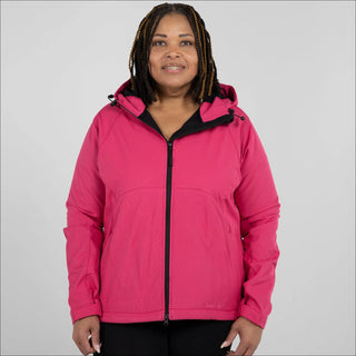 Pulse Womens Plus Size Hooded Soft Shell Jacket 1X CLEARANCE