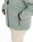 Green Lily The Sugar Coat II plus size insulated snow jacket, side zip pocket detail