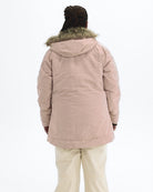 Pink Blush The Sugar Coat II plus size insulated snow jacket, back | Model is 5'6" and wears a 1X