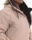 Pink Blush The Sugar Coat II plus size insulated snow jacket, hood and faux fur trim detail