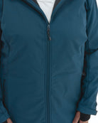 Peacock The Venus plus size fleece lined soft shell jacket, front zip detail