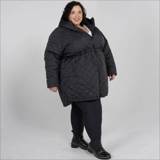 Women’s Plus Size 1X-6X Quilted Long Jacket Savvy Transitional Mid Weight