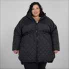 Women’s Plus Size 1X-6X Quilted Long Jacket Savvy Transitional Mid Weight