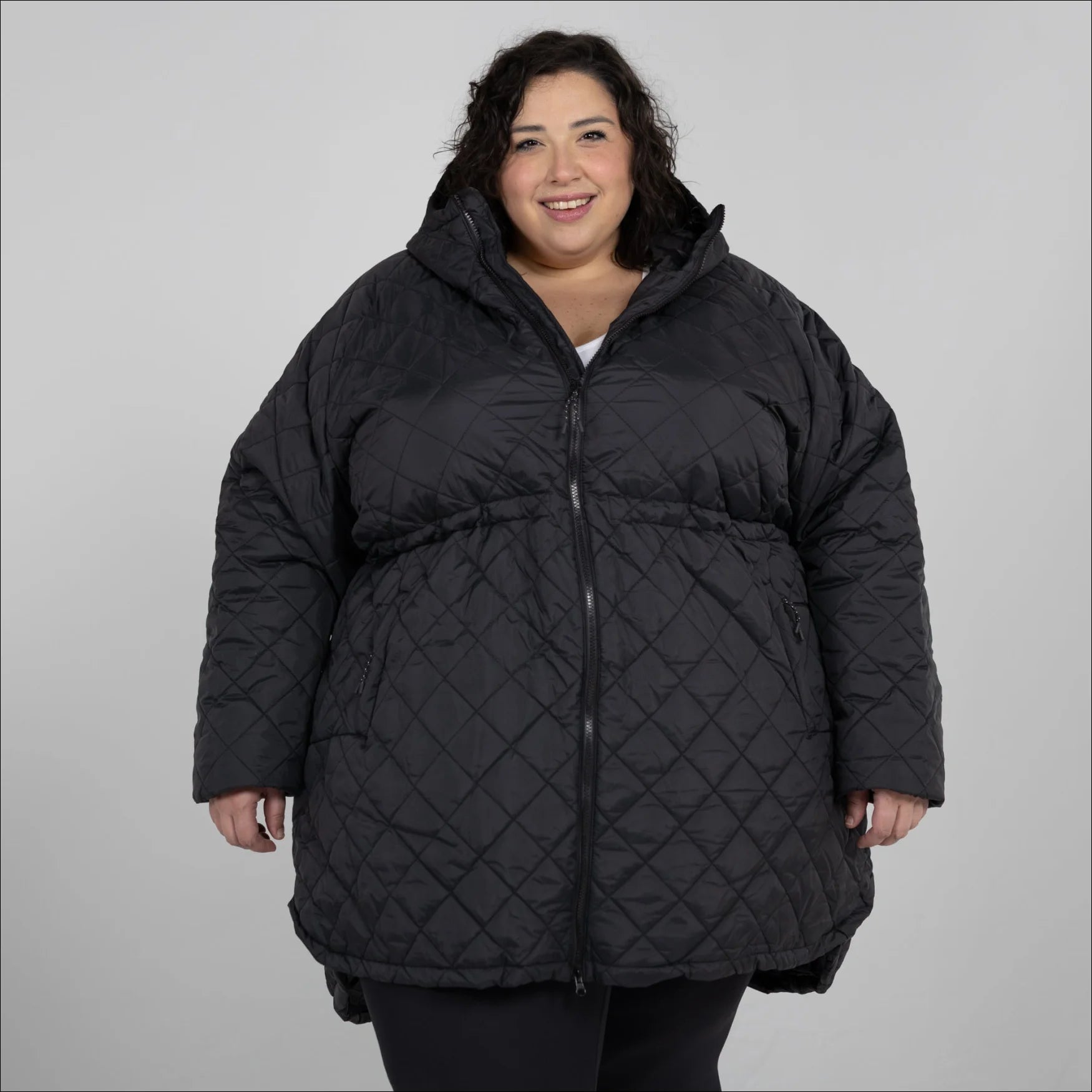 Women’s Plus Size 1X-6X Quilted Long Jacket Savvy Transitional Mid Weight