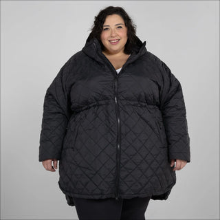 Women’s Plus Size 1X-6X Quilted Long Jacket Savvy Transitional Mid Weight