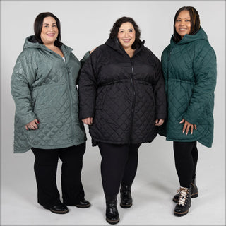 Women’s Plus Size 1X-6X Quilted Long Jacket Savvy Transitional Mid Weight