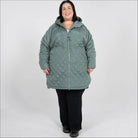 Women’s Plus Size 1X-6X Quilted Long Jacket Savvy Transitional Mid Weight