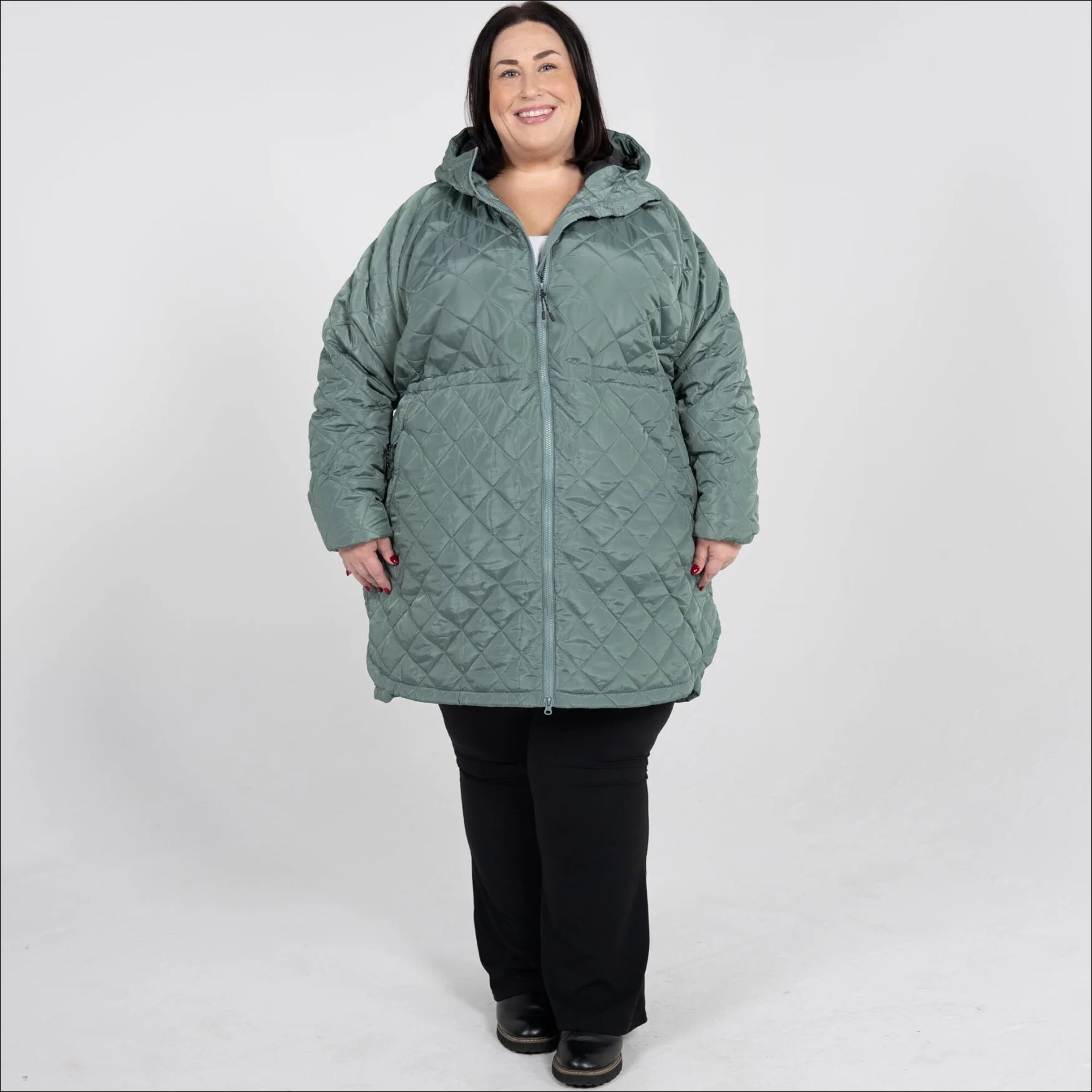 Women’s Plus Size 1X-6X Quilted Long Jacket Savvy Transitional Mid Weight