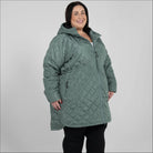 Women’s Plus Size 1X-6X Quilted Long Jacket Savvy Transitional Mid Weight