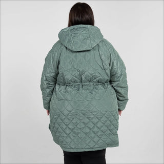 Women’s Plus Size 1X-6X Quilted Long Jacket Savvy Transitional Mid Weight