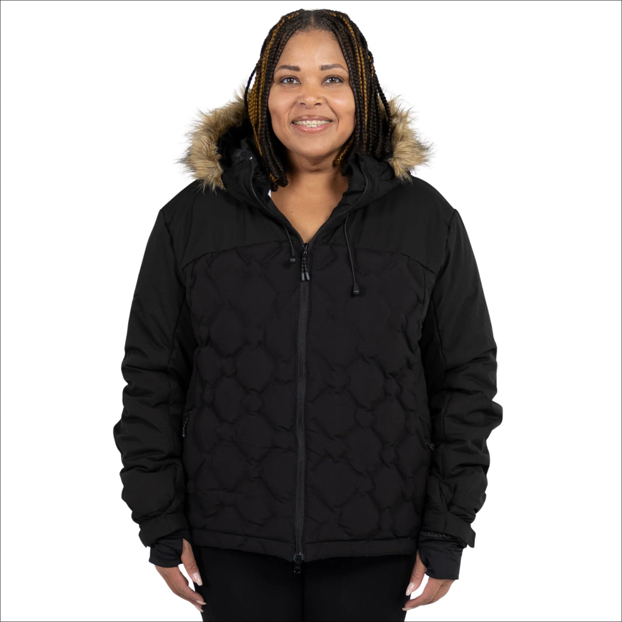 Women's Plus Size Ski Coat Eye-catching Hailstone Puff Unique