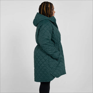 Women’s Plus Size 1X-6X Quilted Long Jacket Savvy Transitional Mid Weight