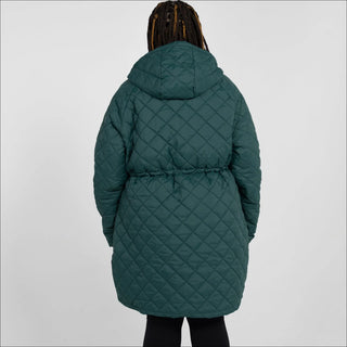 Women’s Plus Size 1X-6X Quilted Long Jacket Savvy Transitional Mid Weight