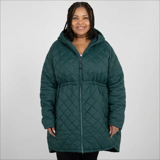 Women’s Plus Size 1X-6X Quilted Long Jacket Savvy Transitional Mid Weight