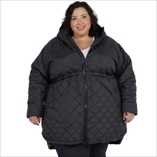 Women’s Plus Size 1X-6X Quilted Long Jacket Savvy Transitional Mid Weight