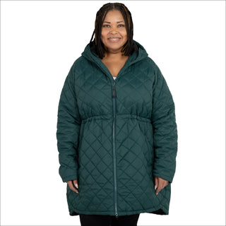 Women’s Plus Size 1X-6X Quilted Long Jacket Savvy Transitional Mid Weight
