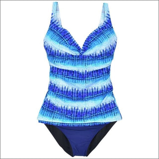 Profile By Gottex Womens Swimsuit Tankini Bikini D Cup 2 Piece Set - 32D / 6 / Blue Multi - Swimsuits