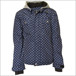 Pulse Girls Youth Teen Insulated Snowboarding Jacket Rhythm Navy Dot S - XL - Medium (10/12) / Navy Dot - Kids