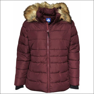 Pulse Womens Plus Size 1X-3X Parka Coat Anorak Down Alternative Jacket CLEARANCE - 1X / Wine - Women’s Plus Size