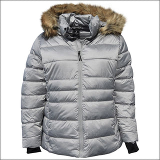 Pulse Womens Plus Size 1X-3X Parka Coat Anorak Down Alternative Jacket CLEARANCE - 1X / Silver - Women’s Plus Size