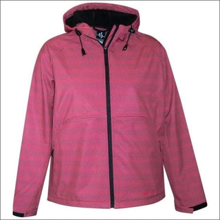 Pulse Womens Plus Size Hooded Soft Shell Jacket 1X 2X 3X - 1X / Juicy Melon Diamond - Womens