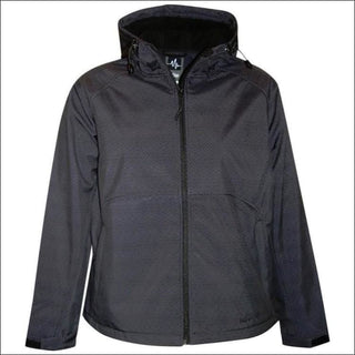 Pulse Womens Plus Size Hooded Soft Shell Jacket 1X 2X 3X - 1X / Black Diamond - Womens