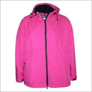 Pulse Womens Plus Size Hooded Soft Shell Jacket 1X 2X 3X - 1X / Pink Embossed - Womens
