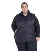 Women’s plus size quilted black vest from Savvy Outerwear for insulated warmth
