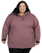 Black Cherry The Siberian plus size heavy insulated softshell coat, front