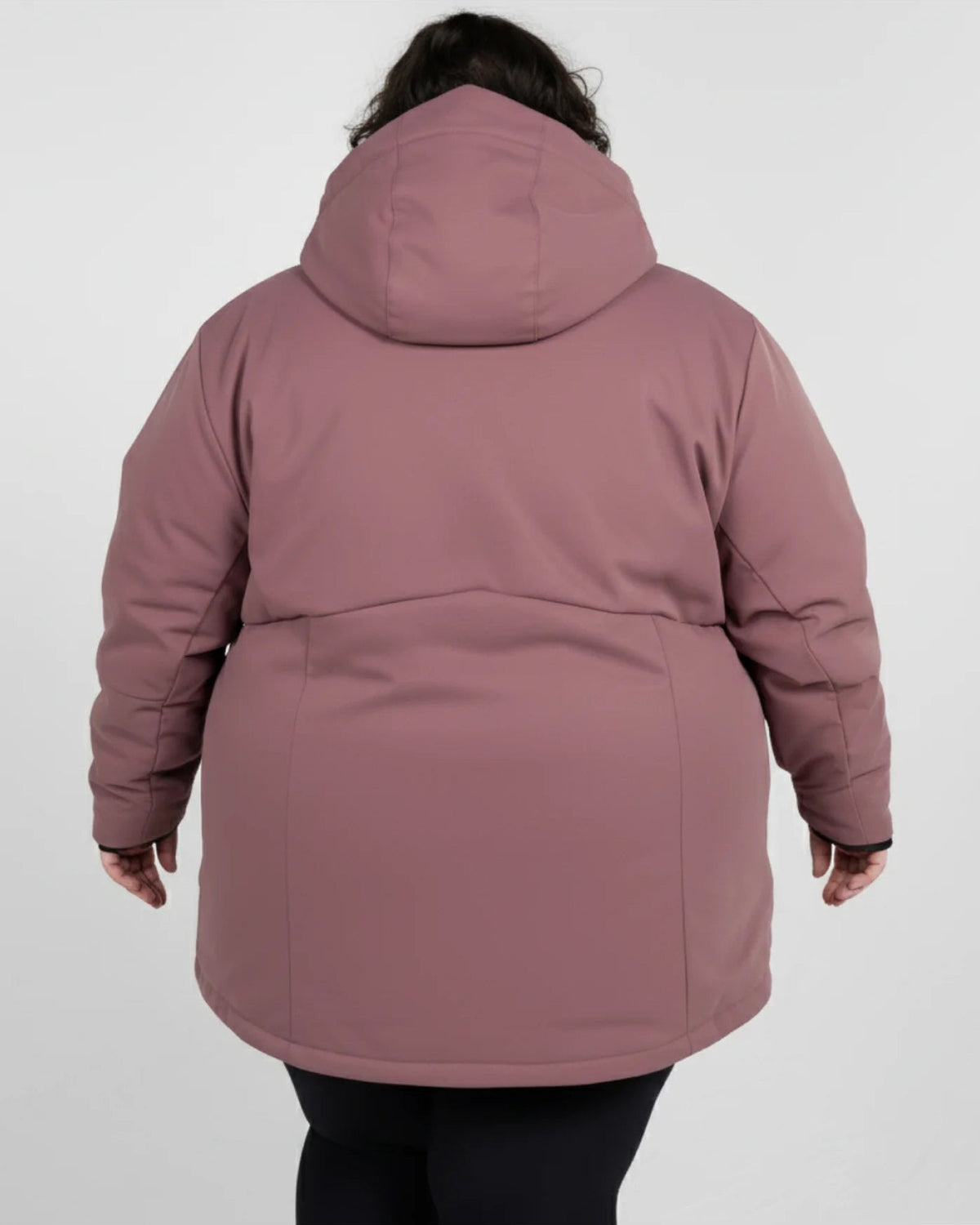 Black Cherry The Siberian plus size heavy insulated softshell coat, back