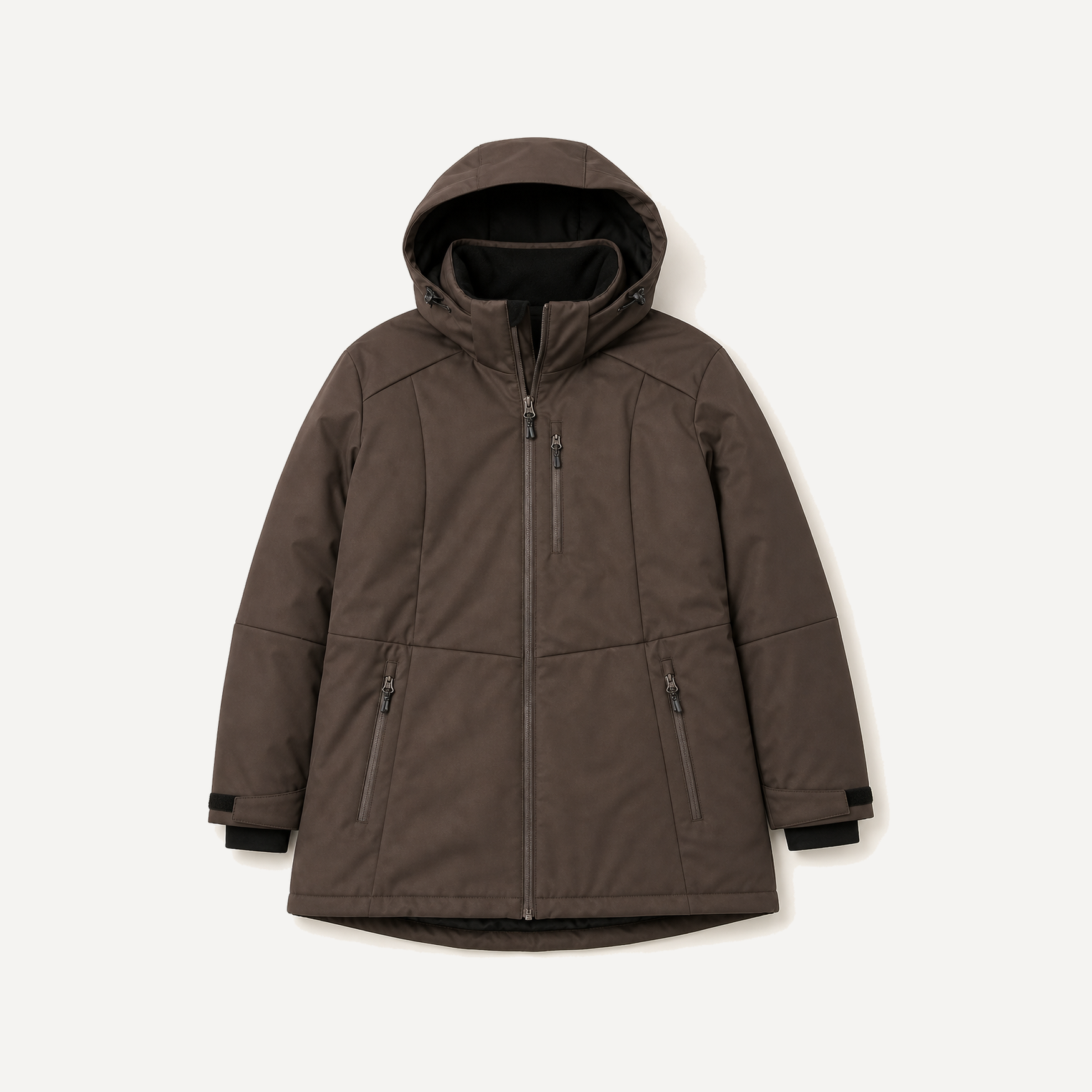 Chocolate Siberian plus size heavy insulated winter coat, sizes 1X to 6X, front