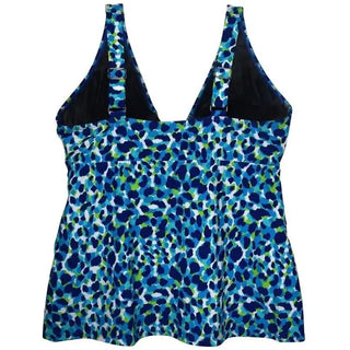 Blue and green patterned tankini top from Simply Fit Women’s Plus Size Swimsuit Set