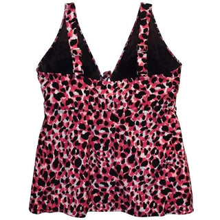 Pink and black leopard print tankini top from Simply Fit Women’s Plus Size Tankini Bikini Swimsuit Set