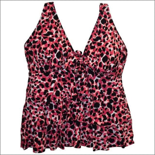 Simply Fit Womens Plus Size Tankini Bikini Swimsuit Set Tiered Ruffle 16-24 - Womens