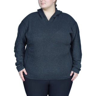 Gray hooded sweatshirt from Snow Country Outerwear Women’s Plus Size Athleisure Wear