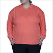 Coral hooded long-sleeve top from Snow Country Outerwear Plus Size Athleisure Wear collection