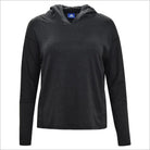 Black long-sleeved hooded shirt from Snow Country Outerwear Plus Size Athleisure collection