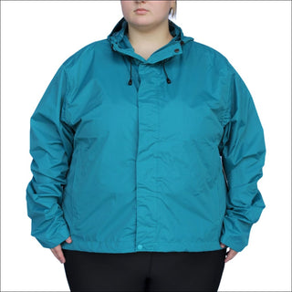 Snow Country Outerwear 1X-6X Women’s Plus Size Packable Rain Jacket Wind Breaker - 1X / Teal - Women’s Plus Size