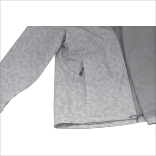 Open gray patterned plus size rain jacket with windbreaker and waterproof features
