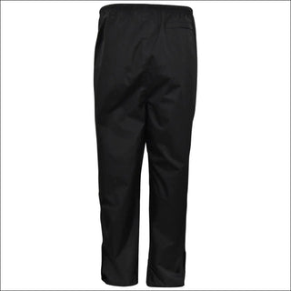 Black waterproof men’s rain pants from Snow Country Outerwear for large sizes