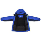 Open blue and black hooded insulated Snow Country Outerwear boys youth snow jacket