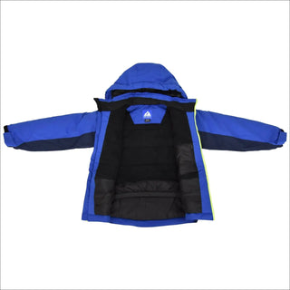 Open blue and black hooded insulated Snow Country Outerwear boys youth snow jacket