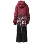 Burgundy floral ski suit for girls from Snow Country Outerwear Winter Snow Set